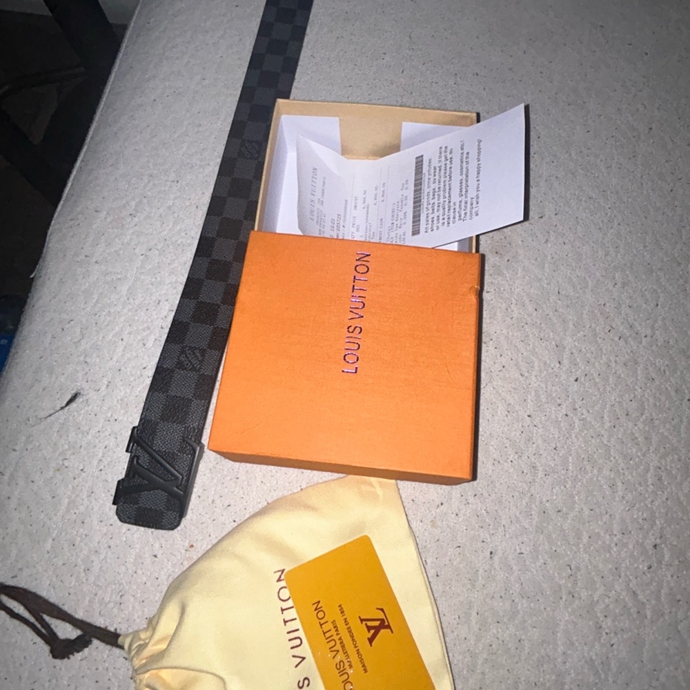 Louis Vuitton Black Checkered Belt